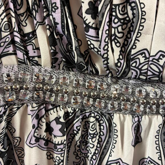 vtg y2k women milkmaid maxi dress medium beaded fairy grunge boho western - Picture 3 of 6